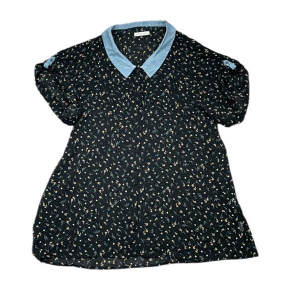 Lowry’s Farm Japanese Brand Black Floral Top Size Medium - Picture 9 of 9